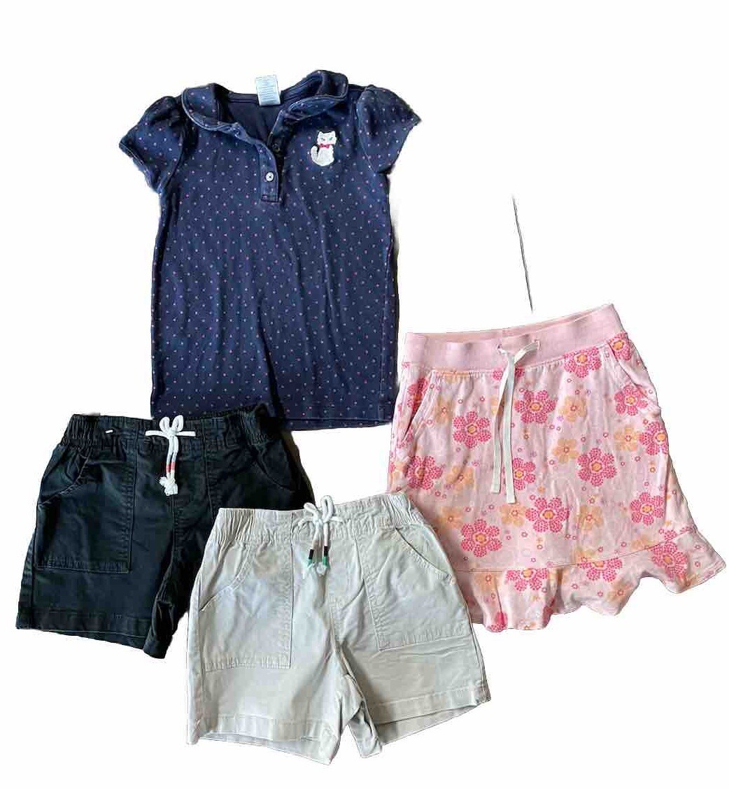 Oshkosh Girls Pink Top Woven Shorts Skirt Summer Spring Outfit 6/6X Lot