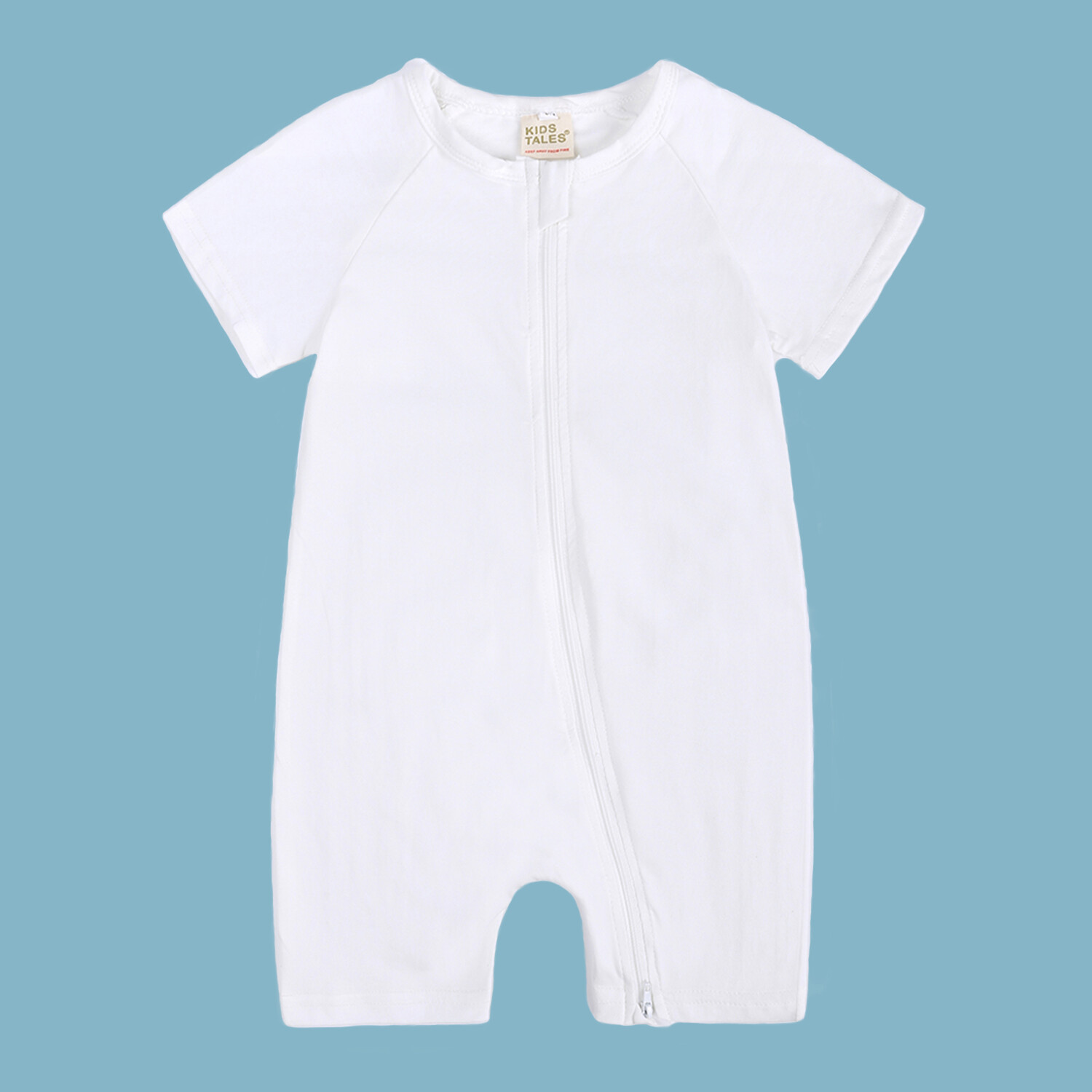 Unisex Baby One‑Piece Bodysuit Short Sleeve Shorts Cotton Romper Double Zipper