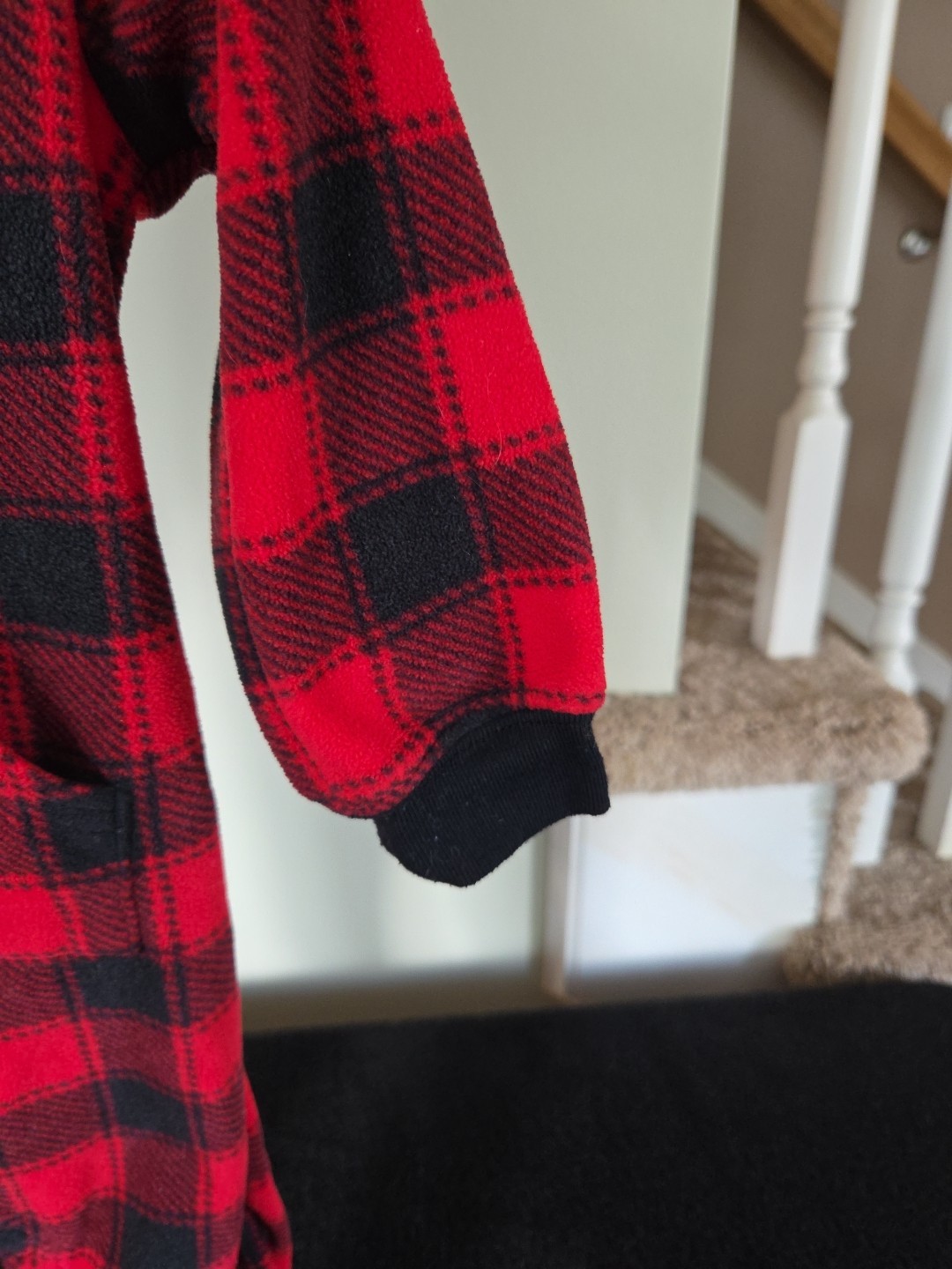 Baby christmas outfit one piece hoodie 12 months red black Polar Bear 12 Month