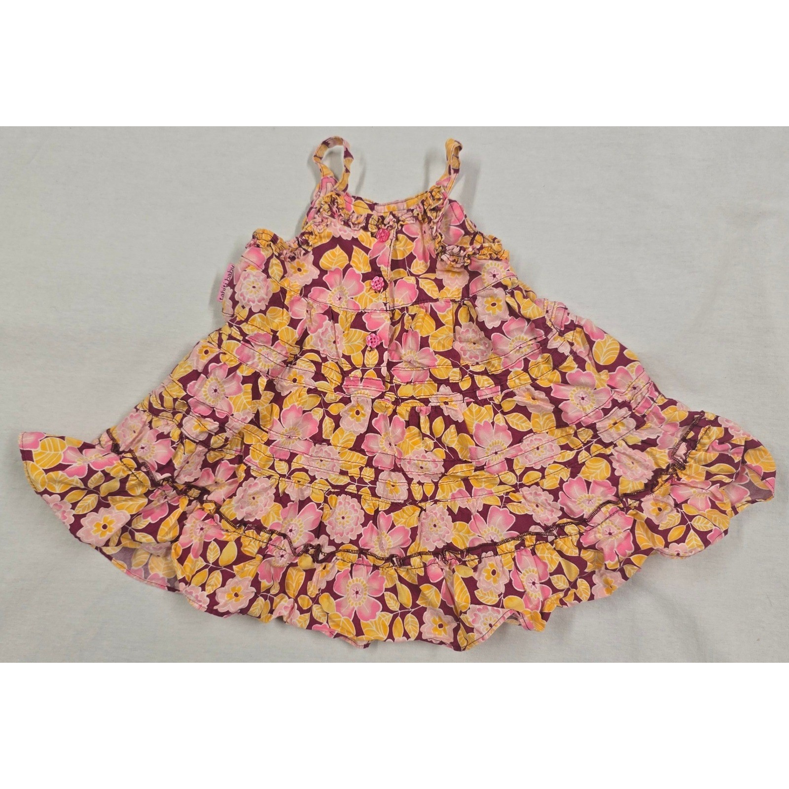 Carters Gap Baby Girls 12M 3PC Floral Tiered Ruffle Dress Bloomers Sandals Set