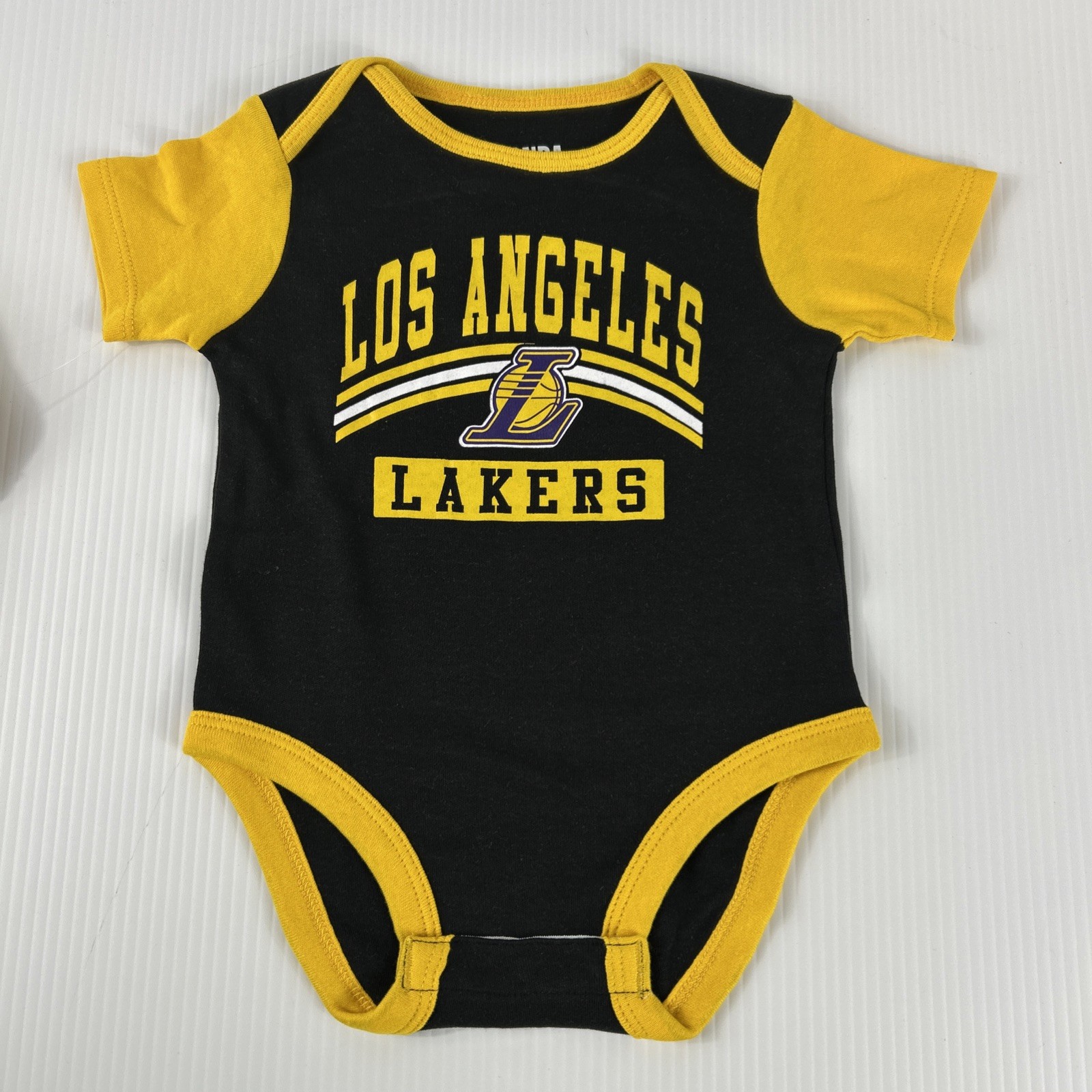 (3) NBA LA Lakers 1 PC Infant Outfits 3-6 month NWT Black Yellow White Cotton