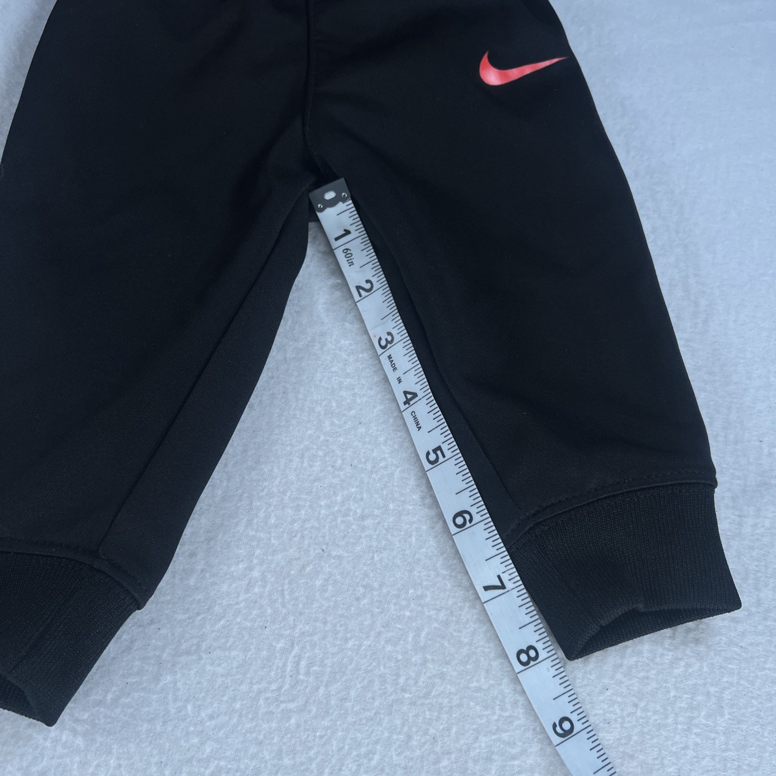 Nike: Hoodie/Long Sleeve Shirt & Sweat Pants Outfit Black Grey Orange 12 Months