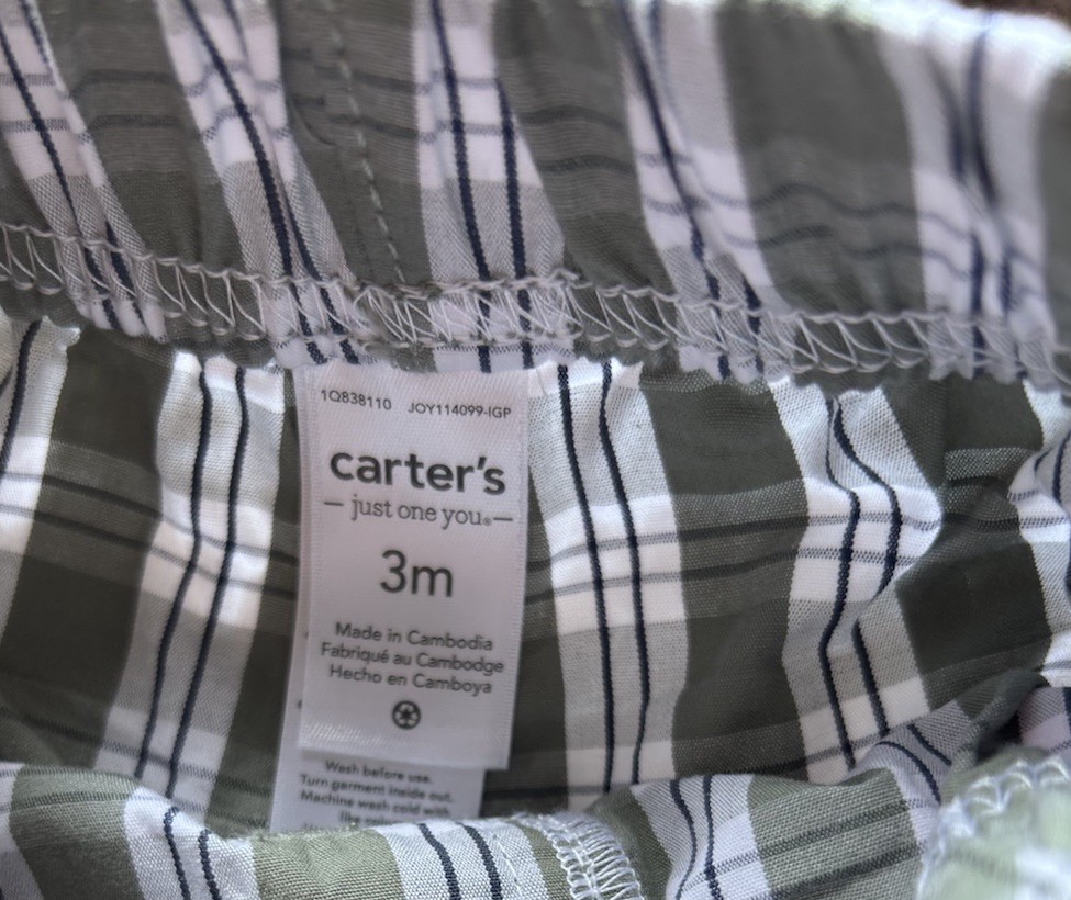Carters Boys 3 Month Old Blue/ White/ Dark Green