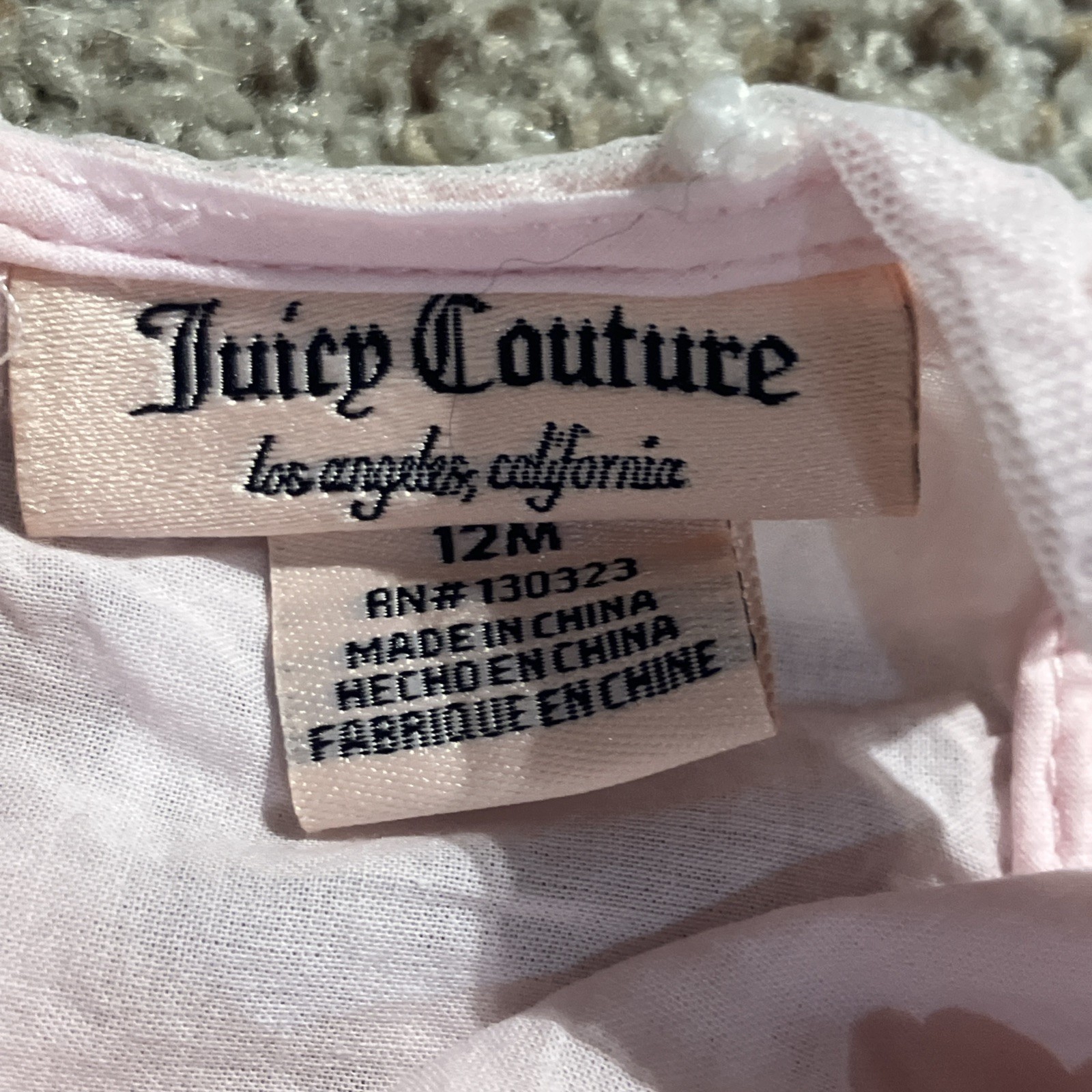 Juicy Couture 12M two piece outfit. white lace tunic and matching pink leggings