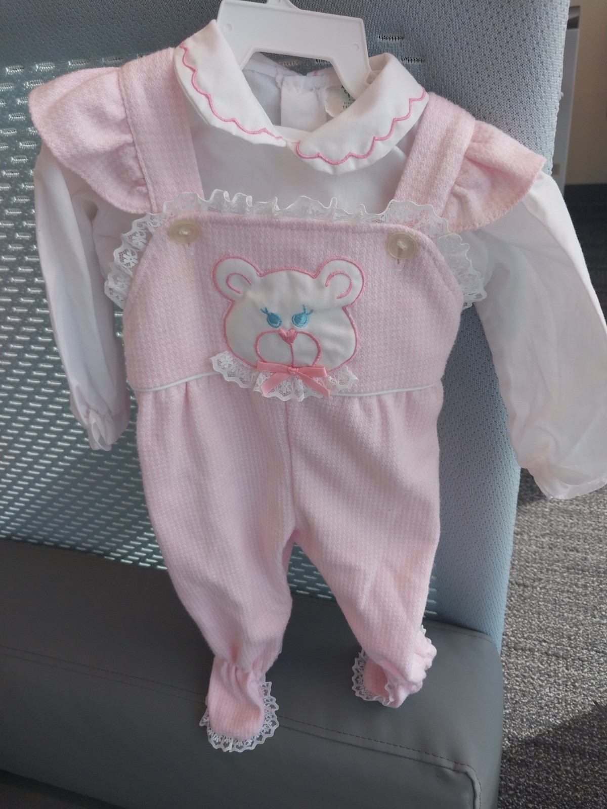 Vintage Tiny Tots Two Piece Bodysuit Infant Girl Baby 6-9 months