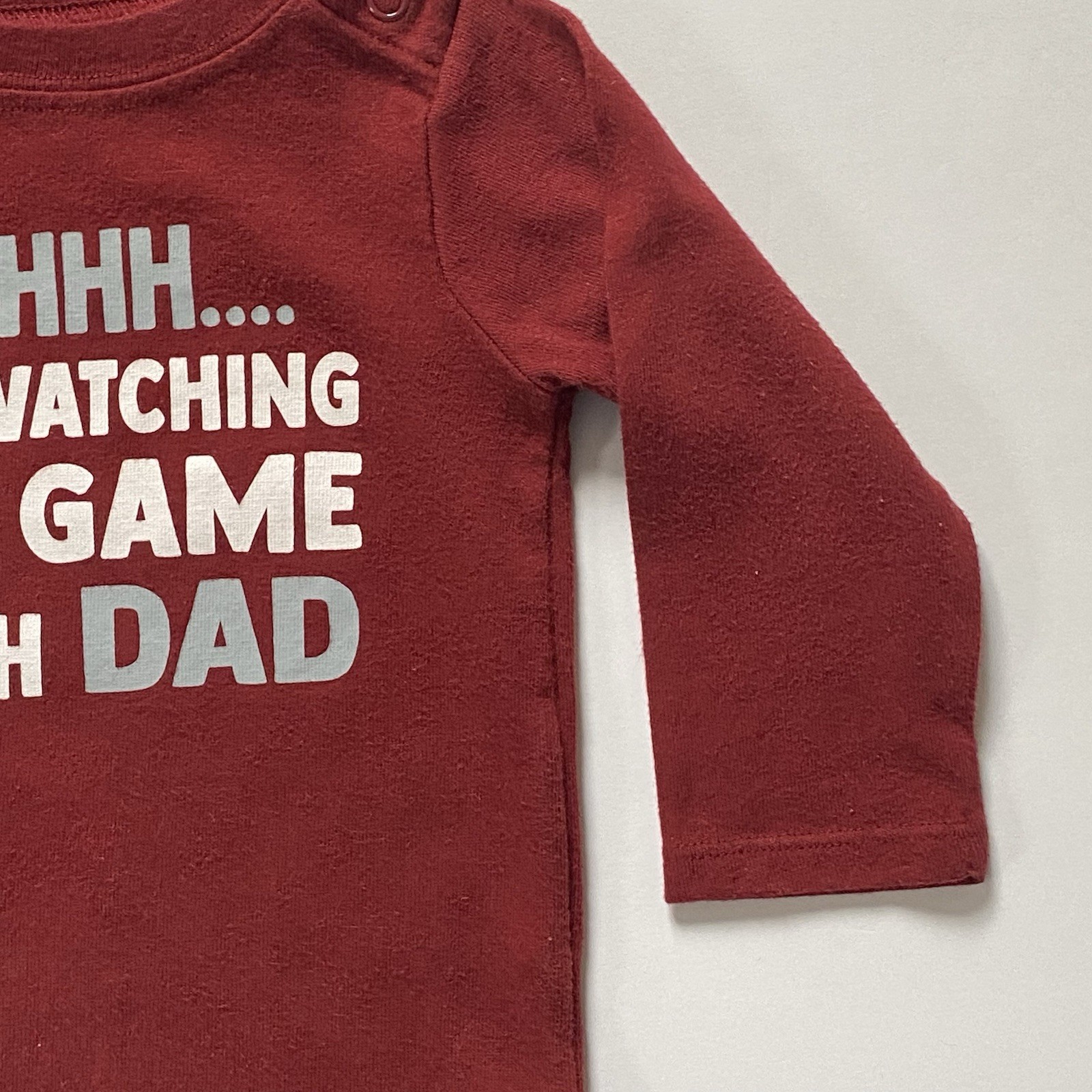 Sports Game Shirt Size 6-9 Months Football Basketball Hockey Snap Top Long Sl.