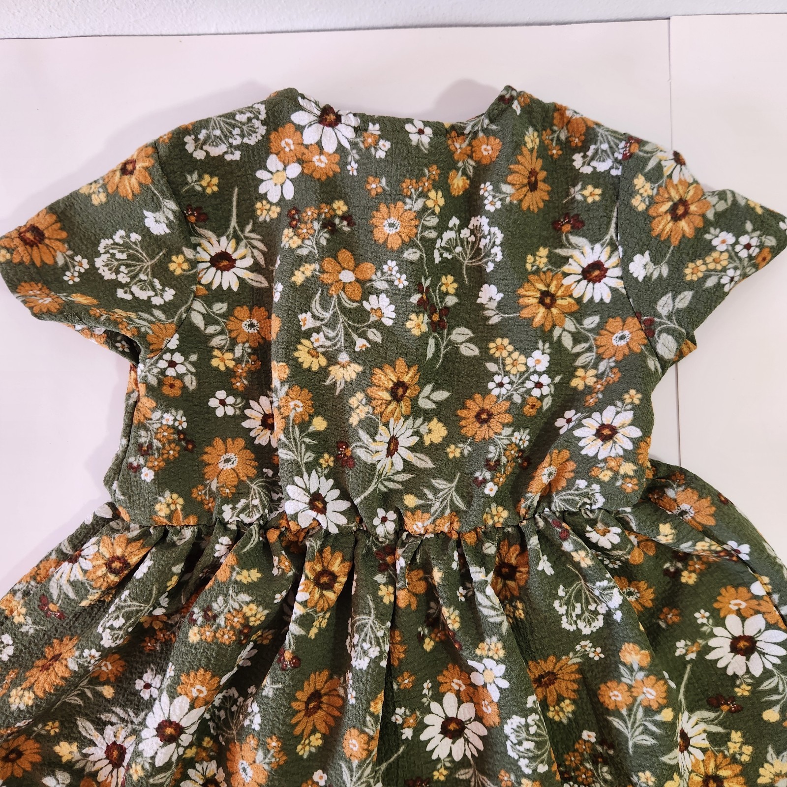 Little Lass 24M Floral Dress Bloomer Set Green Cottagecore Prairie Baby Toddler