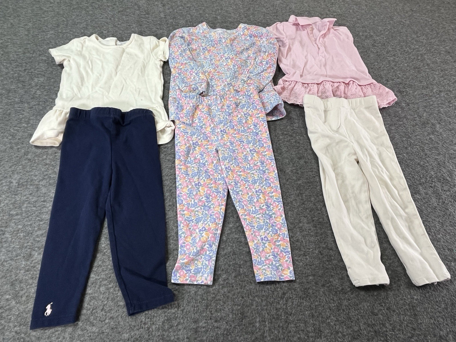 Lot Of 6 – Polo Ralph Lauren Girl Sz 24 months – Leggings And Shirts