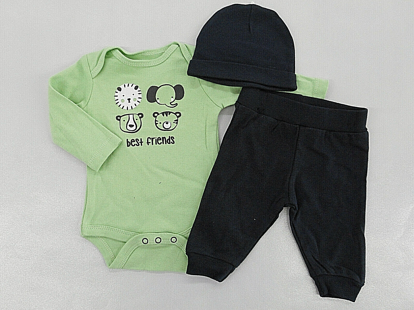Infant Boys Vitamins Baby $22 L.S. Bodysuit, Pants & Cap 3PC Set Sz 3Mth.-18Mth.