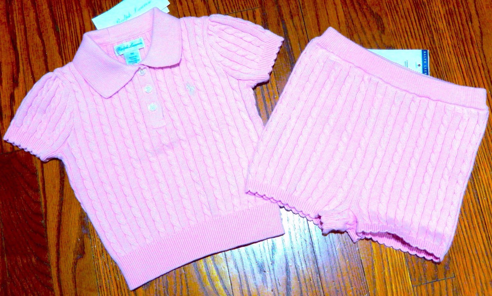 POLO RALPH LAUREN AUTHENTIC BABY GIRLS ORIGINAL BRAND NEW 2Pc SET Size 6M, NWT