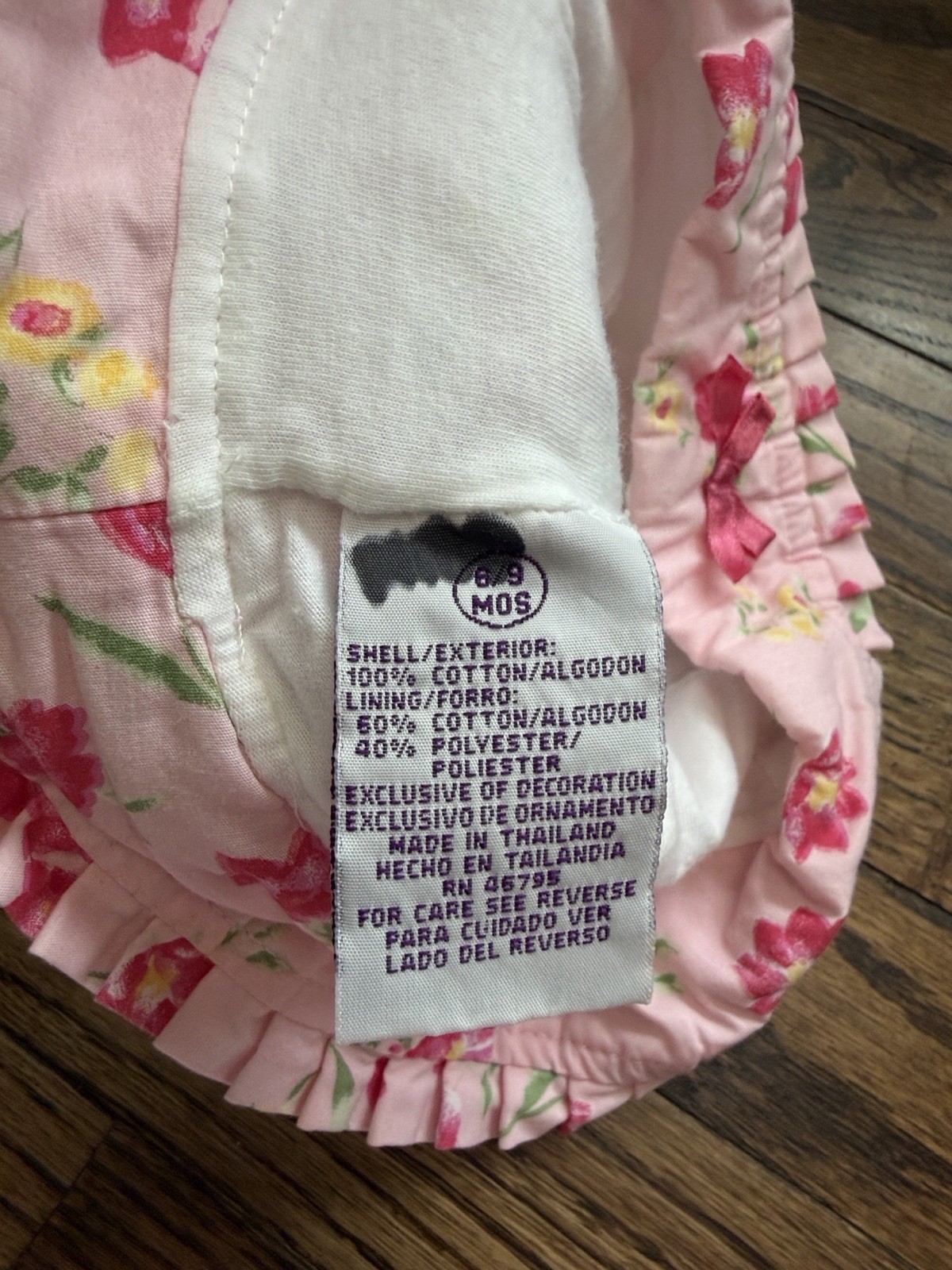 Vintage Winnie the Pooh pink floral embroidered matching set with hat 6/9 Months
