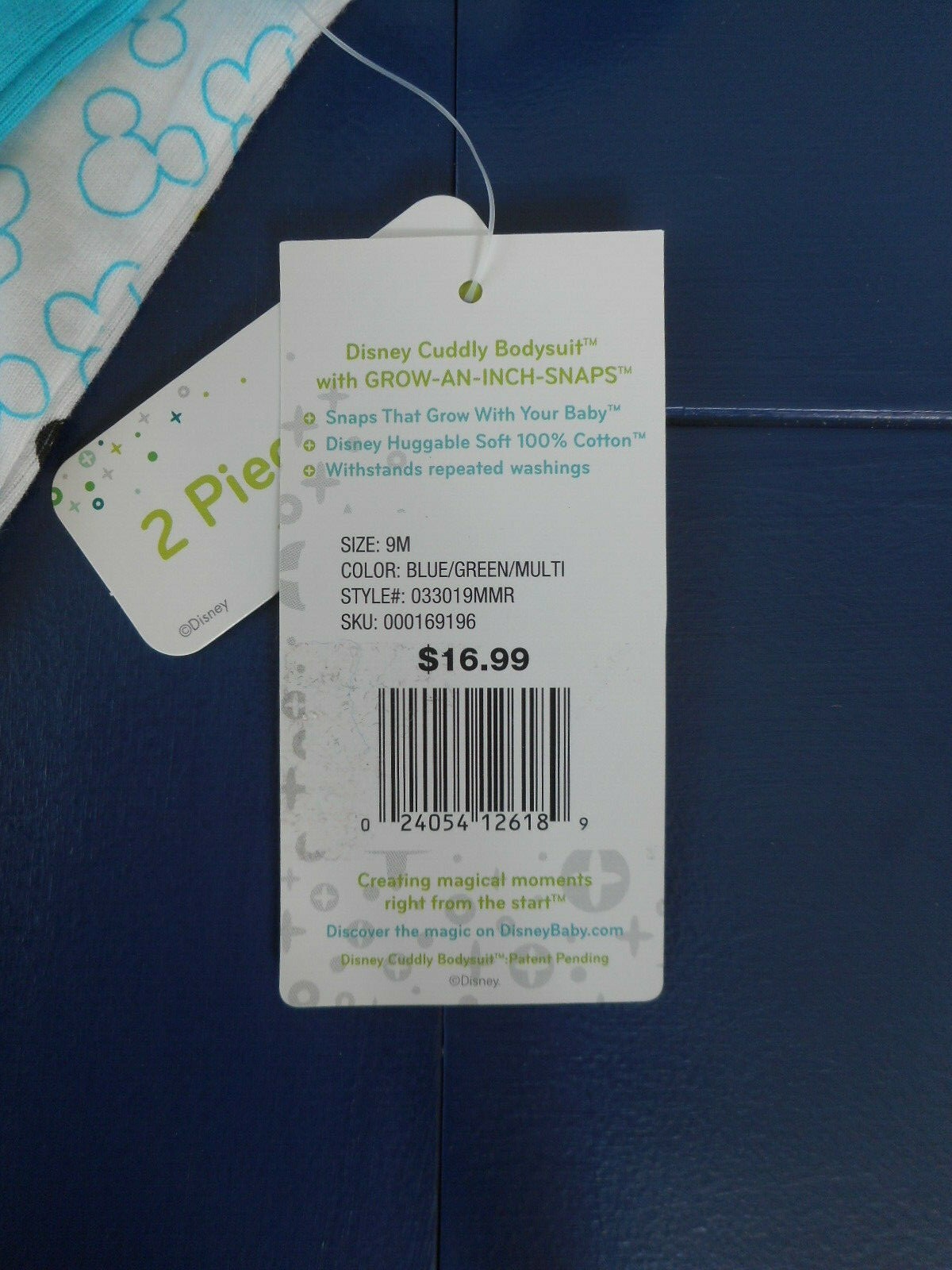 Disney Baby Cuddly Bodysuit w/Grow-An-Inch Snaps, Most Likely..Awesome, 9 Mo.