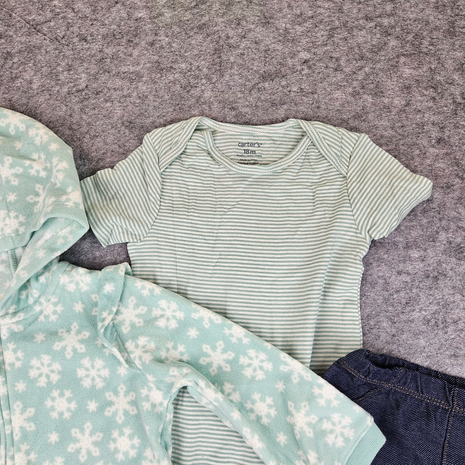 Carter’s Baby Girl 3-Piece Fleece Little Jacket Set Size 18m, 24m Green Snow MWT