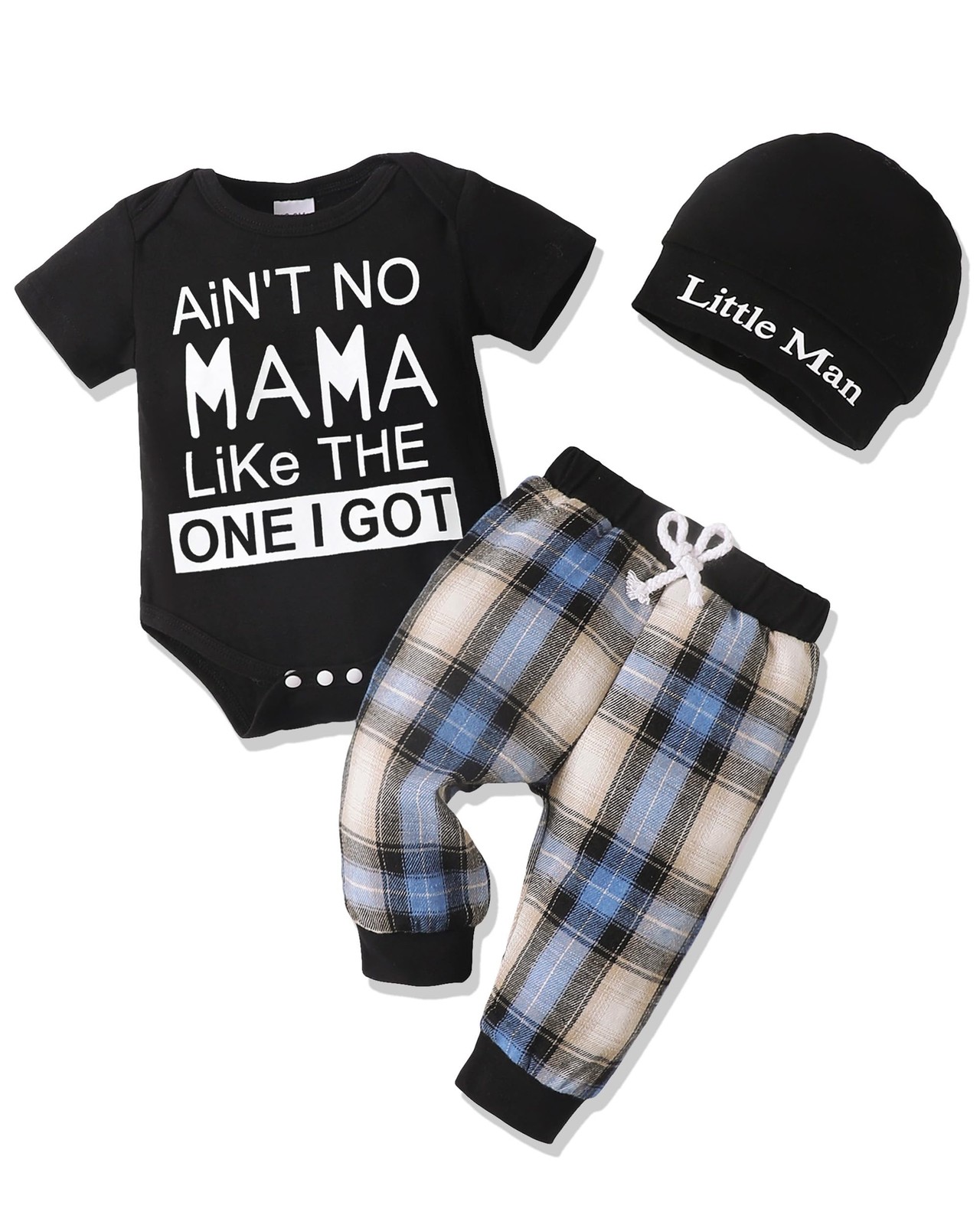 Newborn Baby Boy Outfit Set New to the Crew Shirt Pants Long Infant Clothes