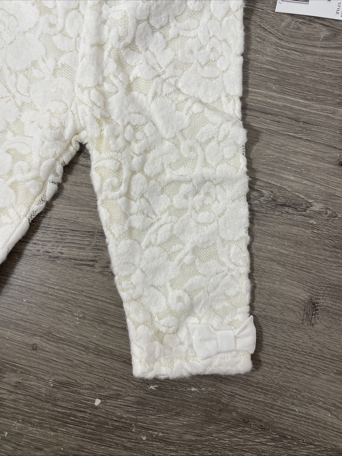 Nannette Baby Girl White Dress & Lace Leggings Outfit Set 3-6 Months NWT