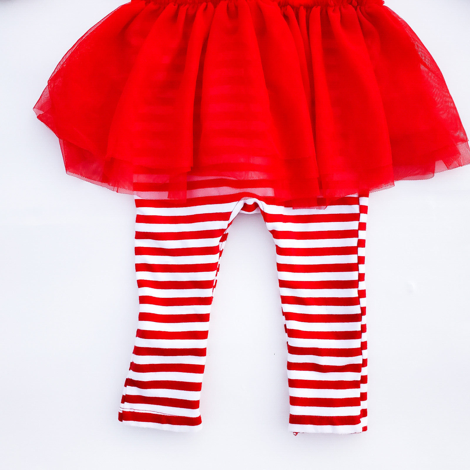 Cat & Jack Baby Girl 12M Christmas Red Stripes Tutu Outfit Santa Elf Hat Hood