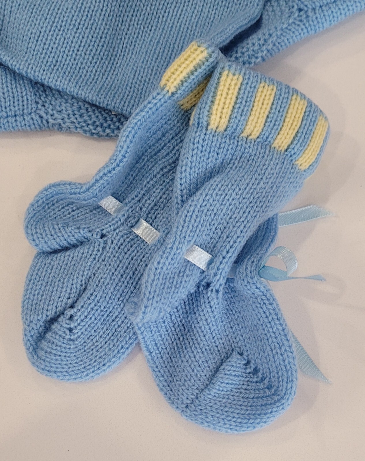 6-12 Month Baby Boy Girl Infant Handmade 3 Piece Set Outfit Easter Sweater Hat