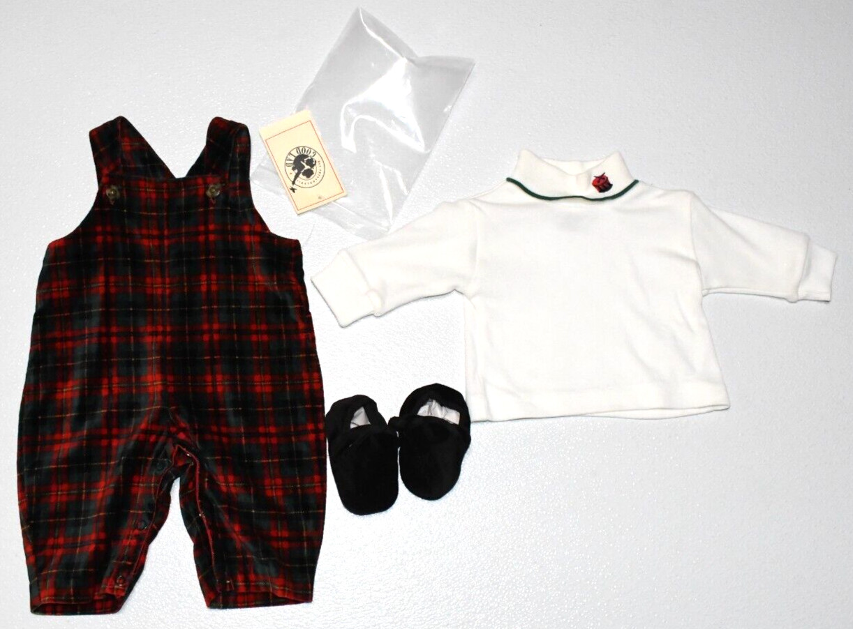 NWT Baby Infant 3-Piece Set Outfit Size 3-6 Months Shirt Overalls Booties