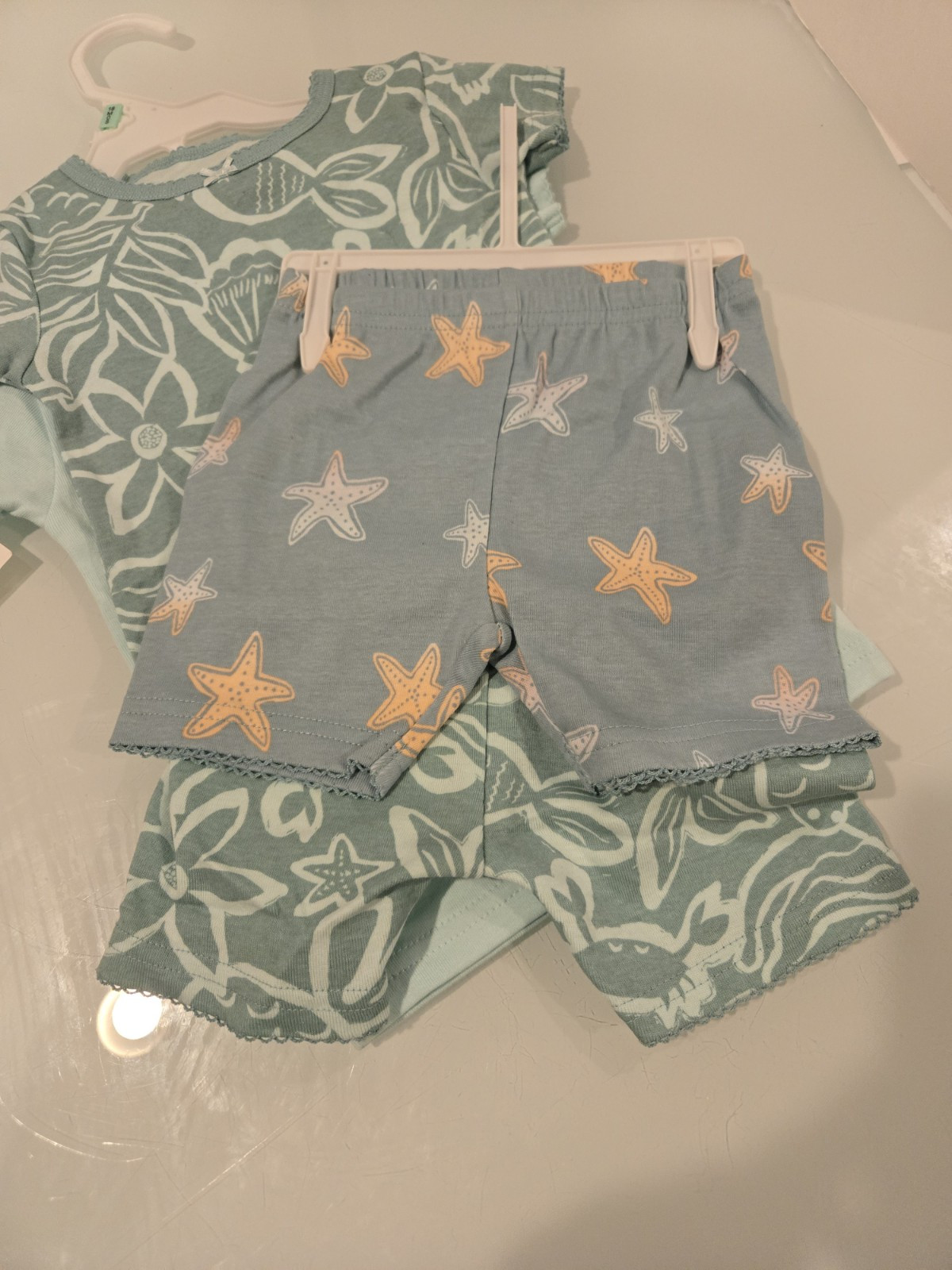 Light Green/teal Carters 4 Piece Mermaid Print Snug Fit Set Size 18 Months, Nwt
