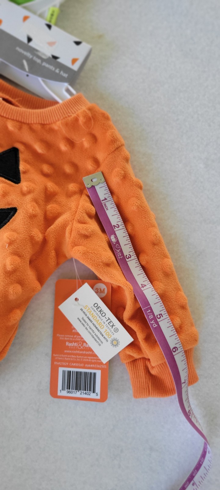 Baby Starters 3 Piece Set Novelty Top,pants & Hat Halloween Size 3 Months