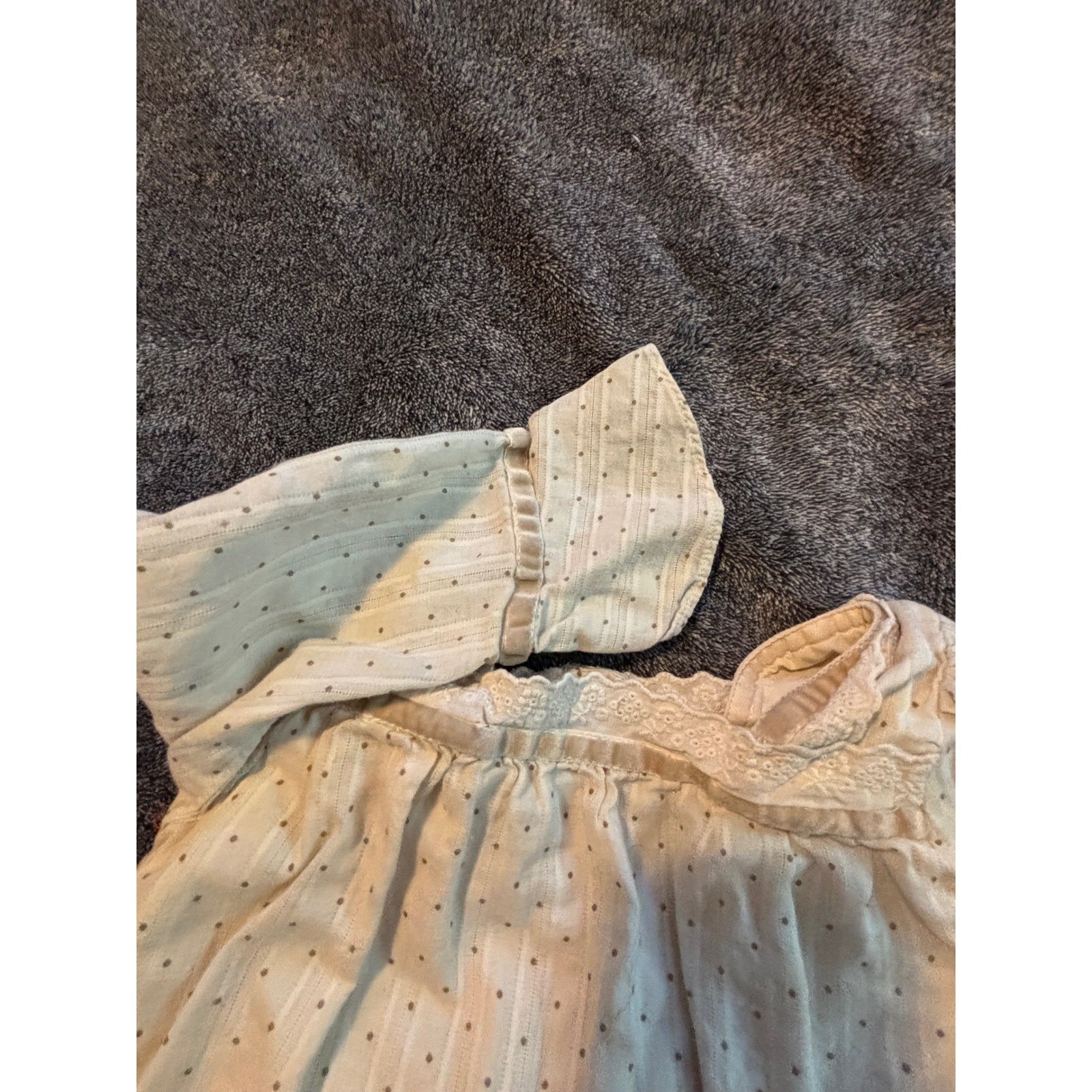 Baby Gap Toddler Girls Blouse and Plaid Skirt Set 3T Cream Brown 2 Piece Outfit