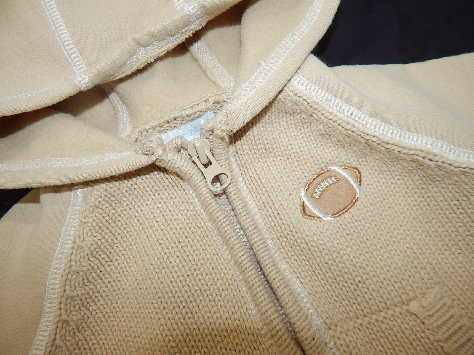 Dylan & Abby Boys 3-6 Tan Knit Football 100% Cotton Sweater and Pants set ADORAB