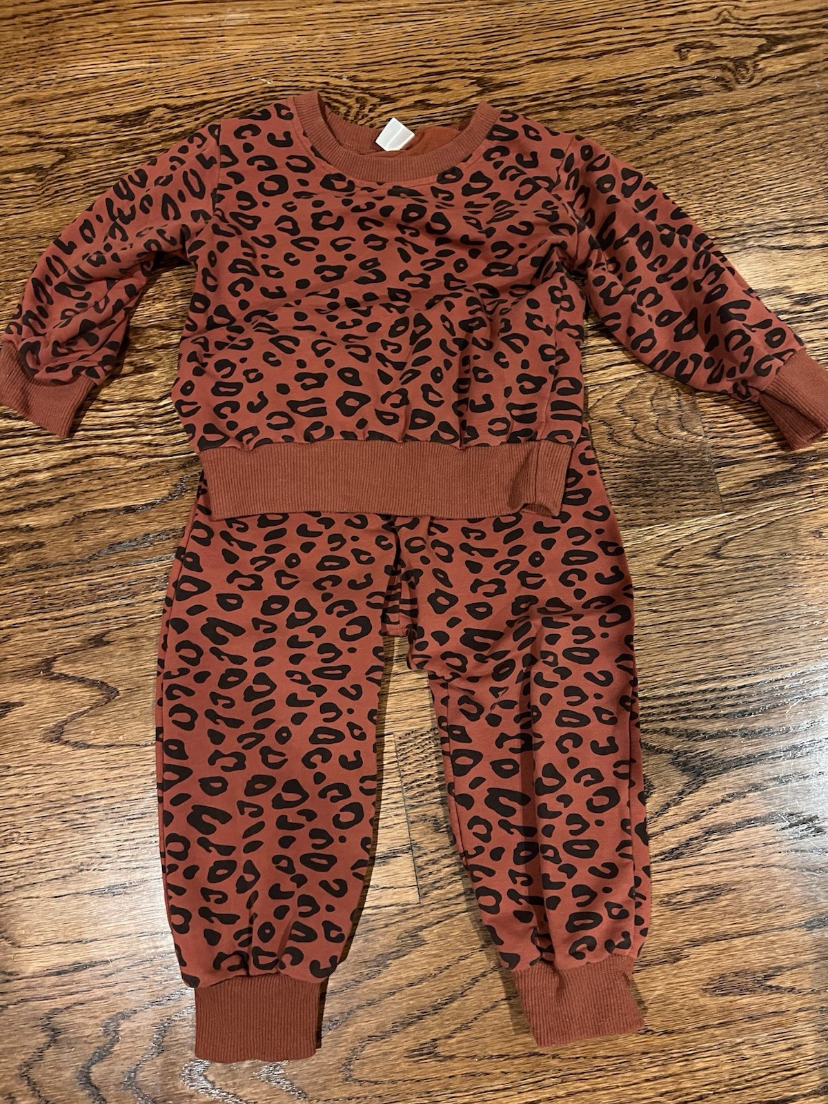 (2) Sets 2T Toddler Girl Leopard Fleece Sweatshirt Jogger Sets W/ Shorts & Pants