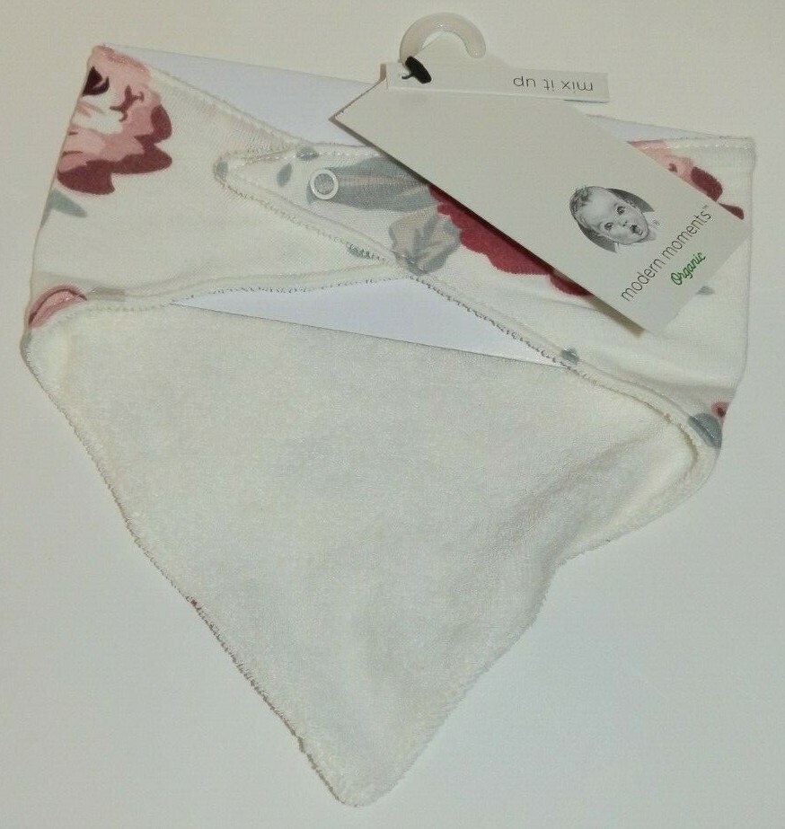 0-3 Months Gerber Modern Moments 3 piece Set Onesie Hat Bib Roses Print Layette
