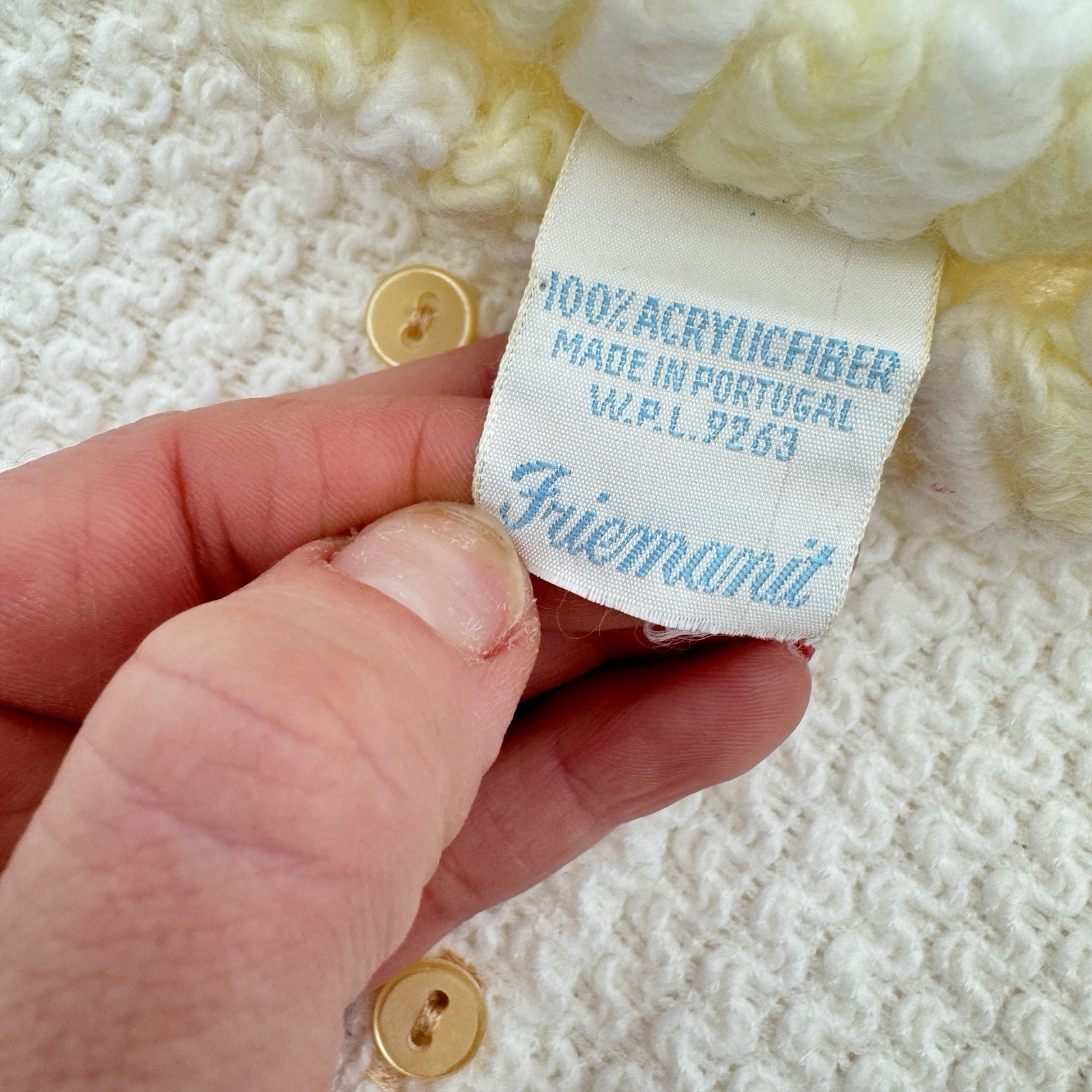 VTG Friemanit Baby Sweater Booties Set Cream Knitted Portugal Newborn Unisex