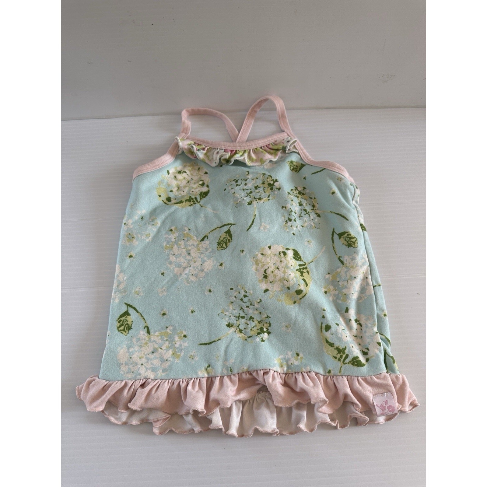 Sweet Honey Sleeveless Top 3T Blue Pink Floral