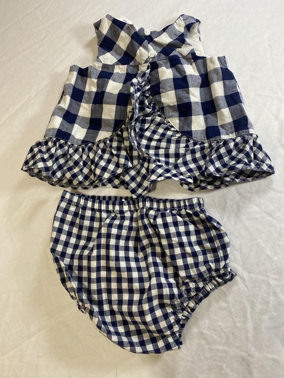 Baby Gap 6-12 Months 2 Piece Blue White Checkered Summer Outfit