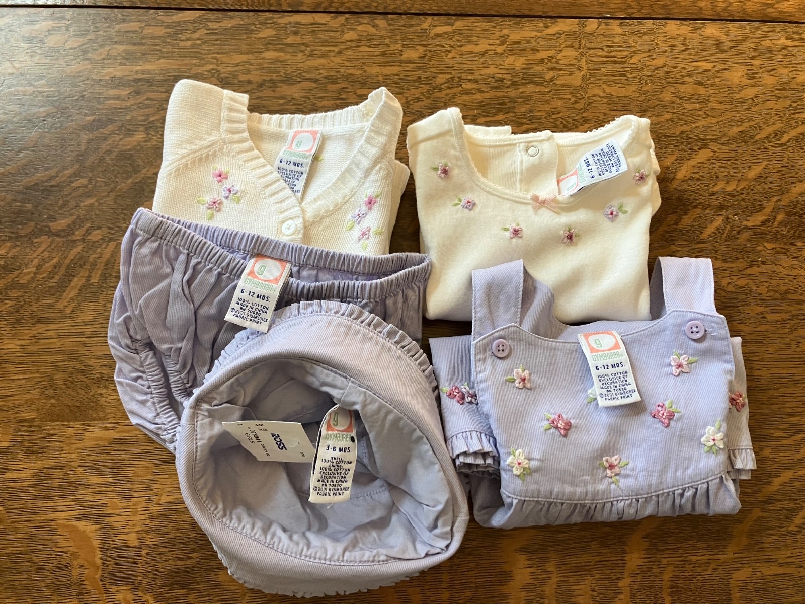 Gymboree 2002 Flower Baby sweater dress dc bloomers bodysuit hat 6-12