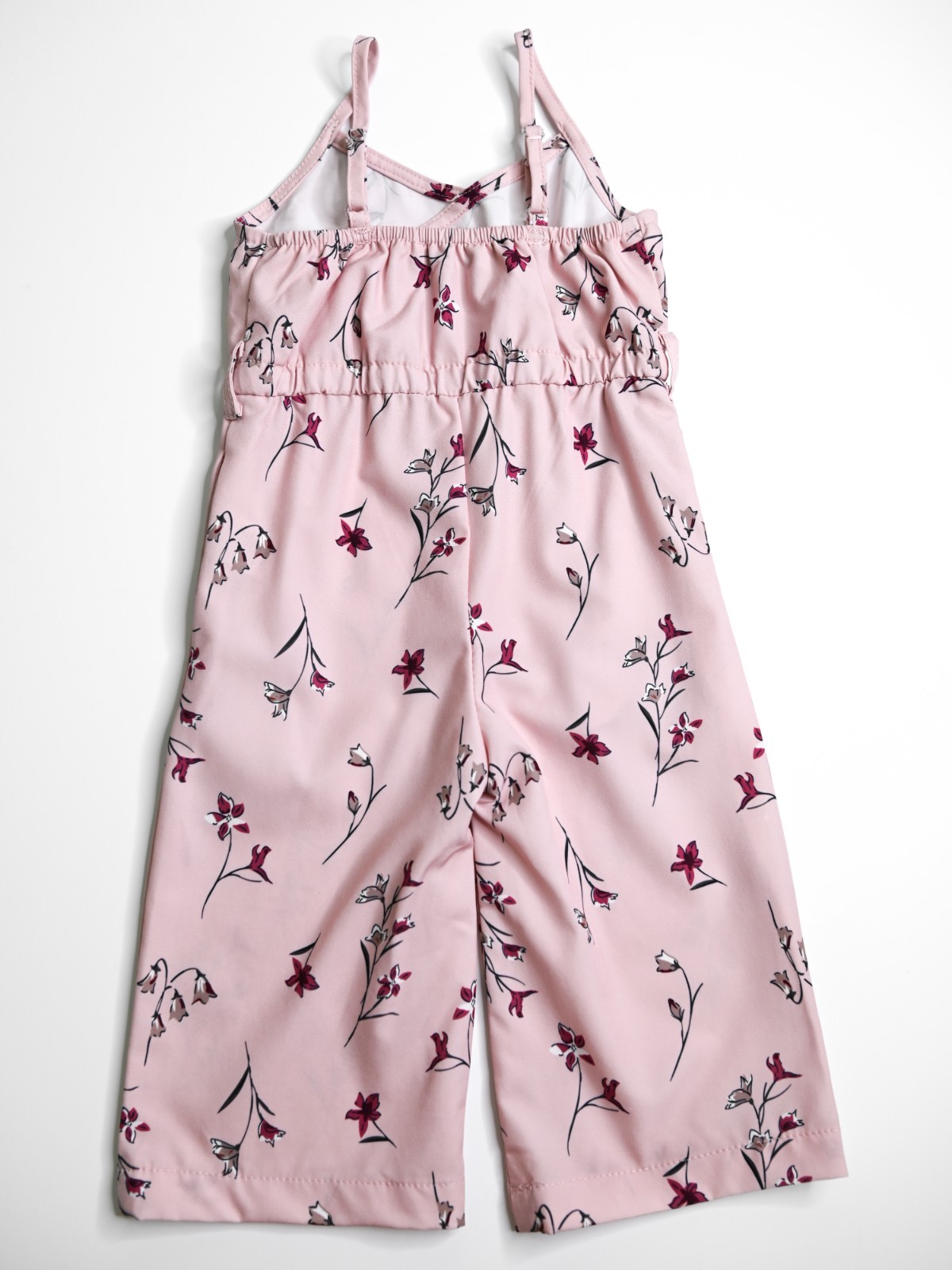 BAILEY’S BLOSSOMS Mauve Floral Elastic Waist Toddler Jumpsuit – Size 6/9 Months