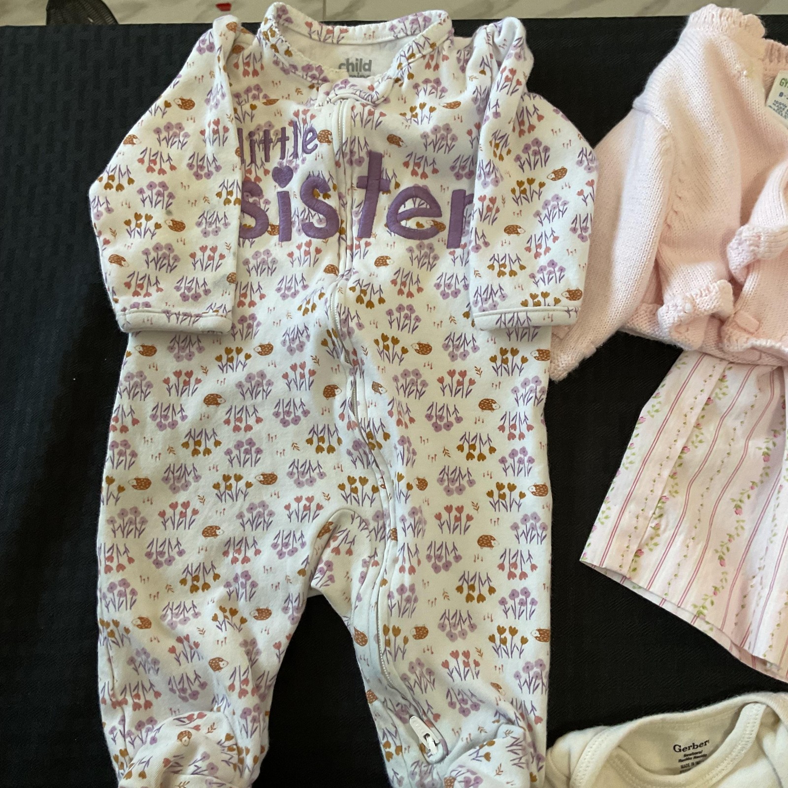 Mixed Brands 17pc Girls 0-3M Bundle Pink Floral Bunny Layette Blankets