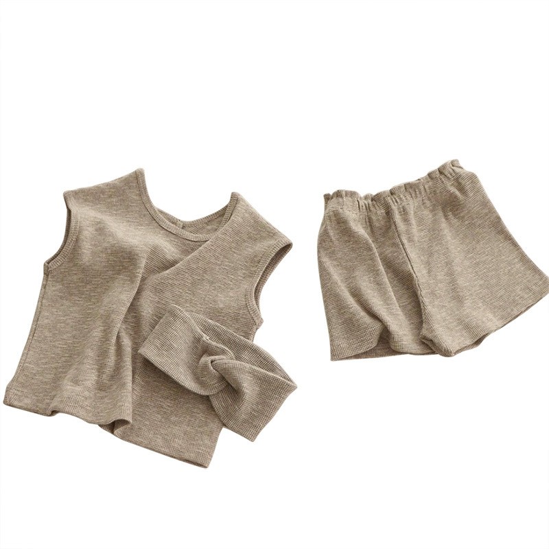 Korean Style Kids Summer Outfit Lightweight Boys Girls Clothing Set