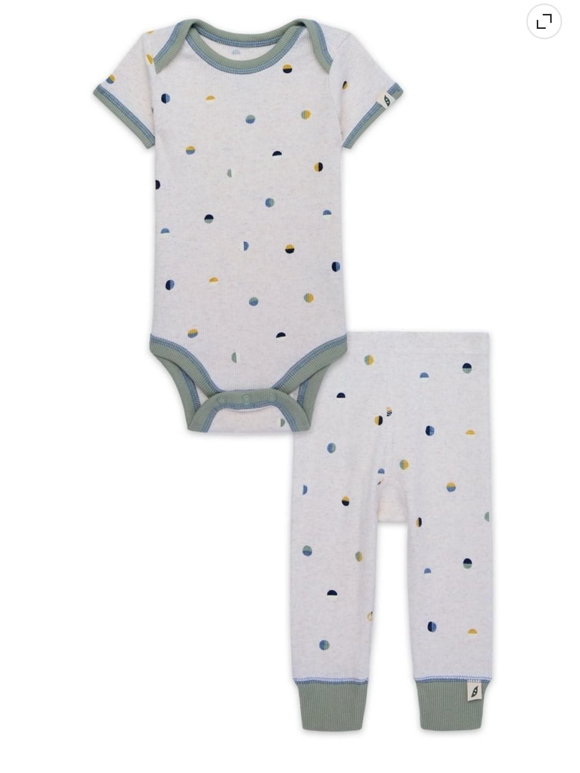Easy-Peasy Baby Ribbed Lap Shoulder Bodysuit & Legging Outfit 2-Piece Set 0-3M