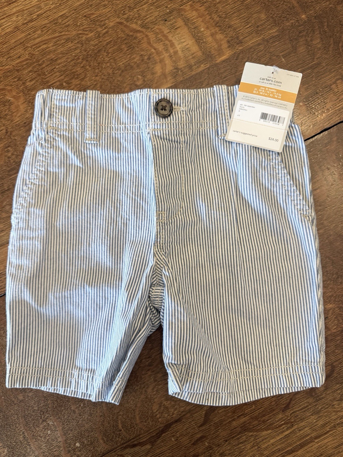 Toddler Baby Carter’s Pinstripe Boys Shorts Clothes 3T New With Tag