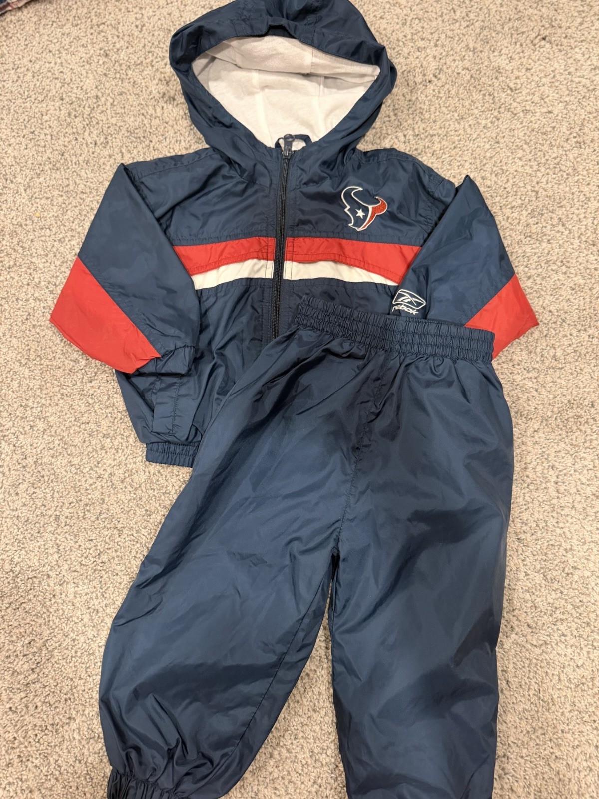 NFL Houston Texans 18M Hooded Zip Jacket & Pants 2-Piece Set Blue/Red