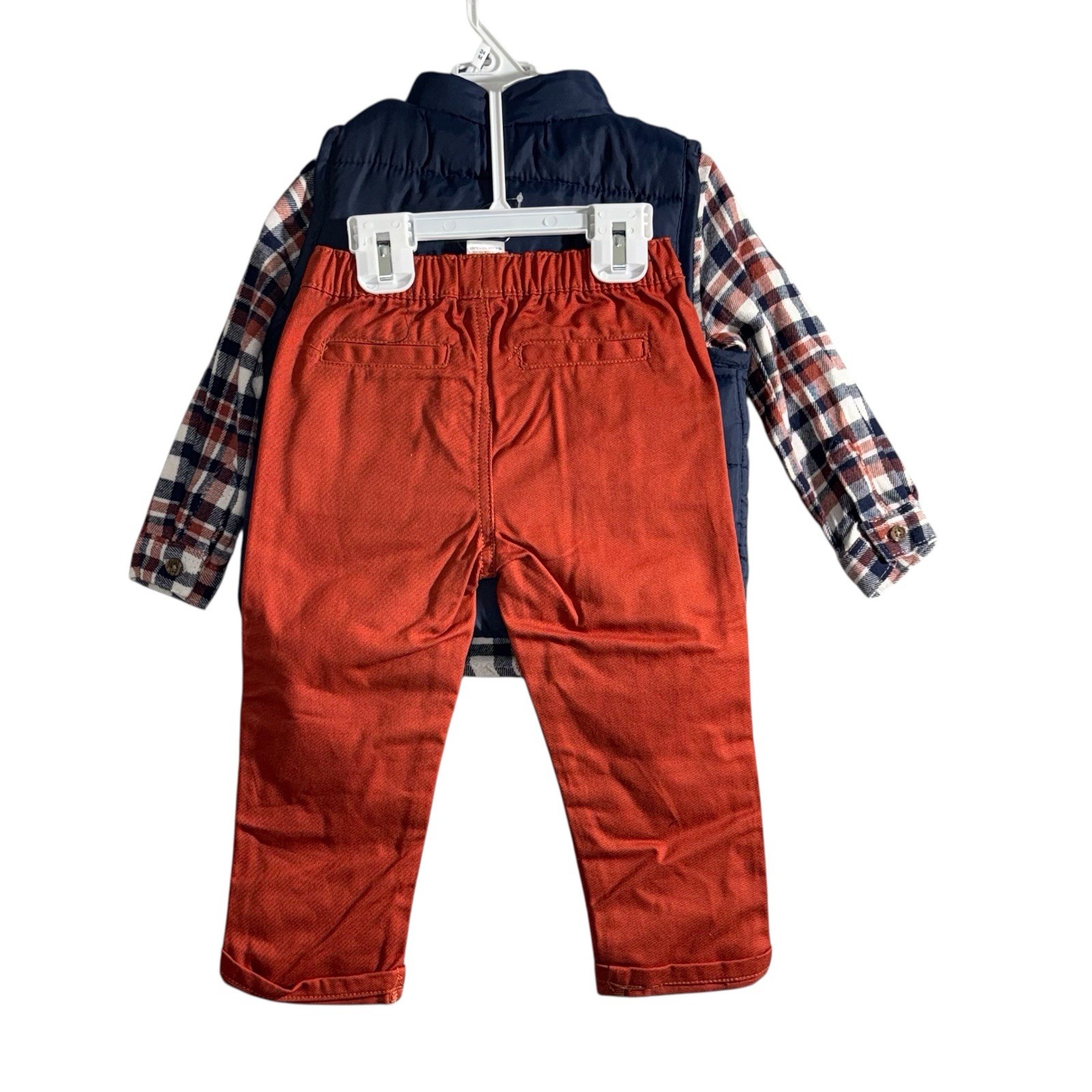 Baby Boy Little Lad 3-pc. Red Bomber Vest, Shirt & Pants Set SZ/24 M