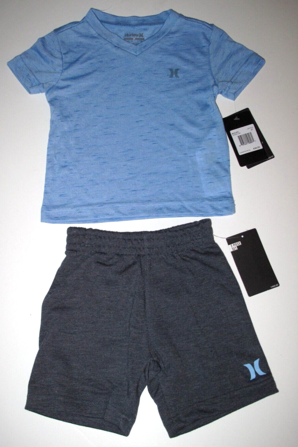 Hurley Toddler Boy’s 2T 2 Pc Short Pants Short Sleeve T-Shirt Blue Set