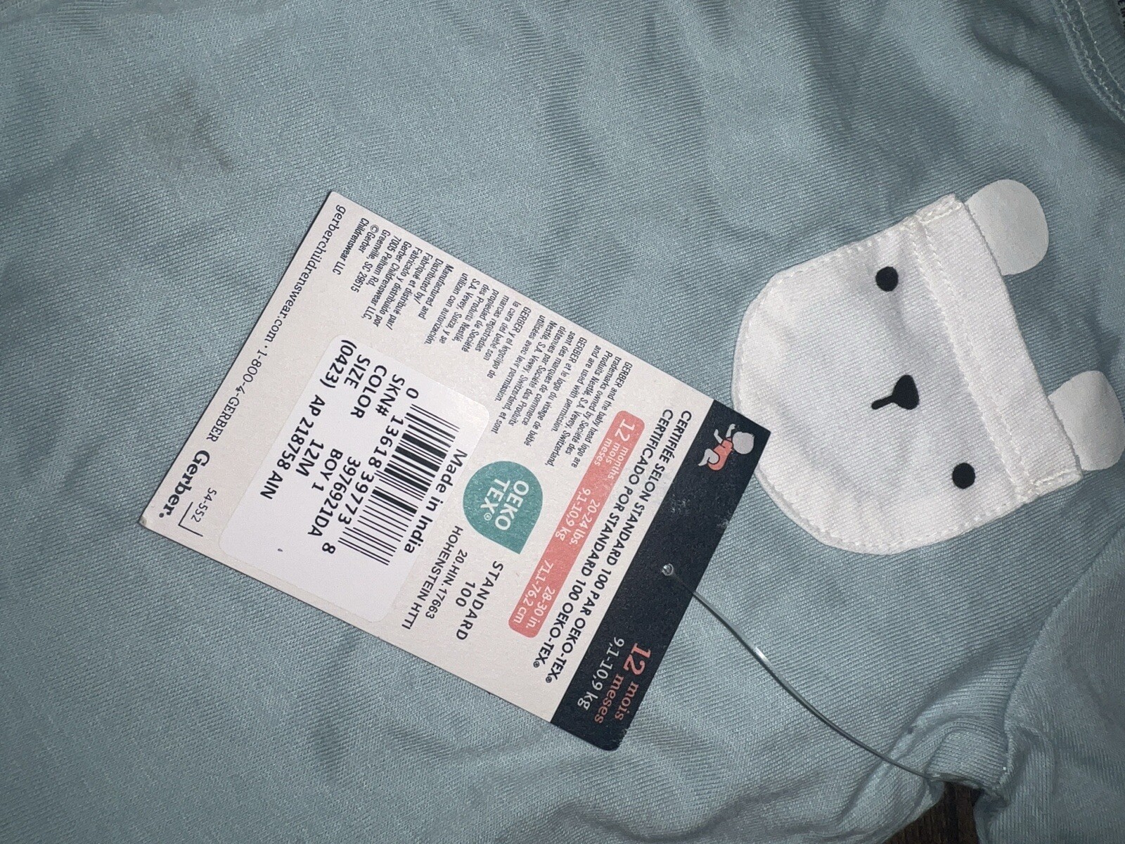 NWT! Gerber Onsie Pants Long Sleeve One Piece Outfit – Blue Size 12M