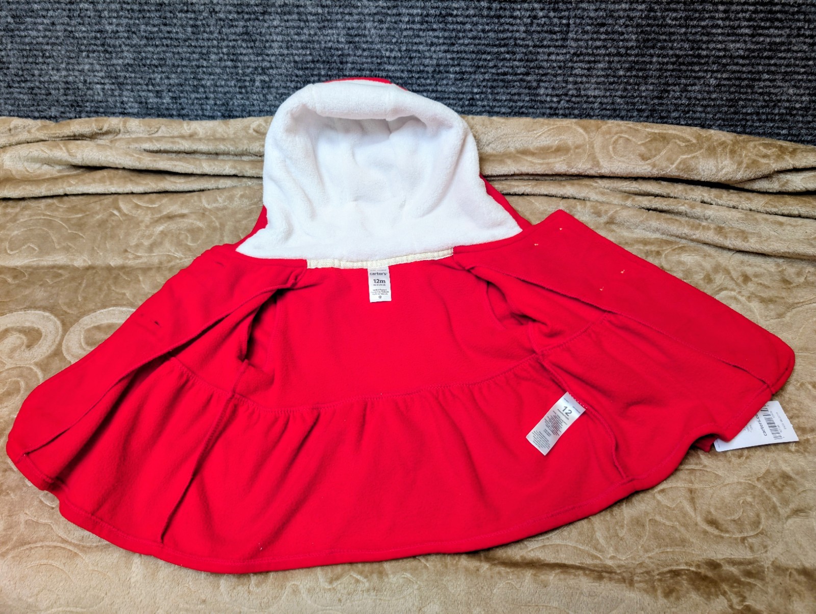 Carter’s Baby Winter Coat Red Hooded Jacket Button Size 12 months Toddler