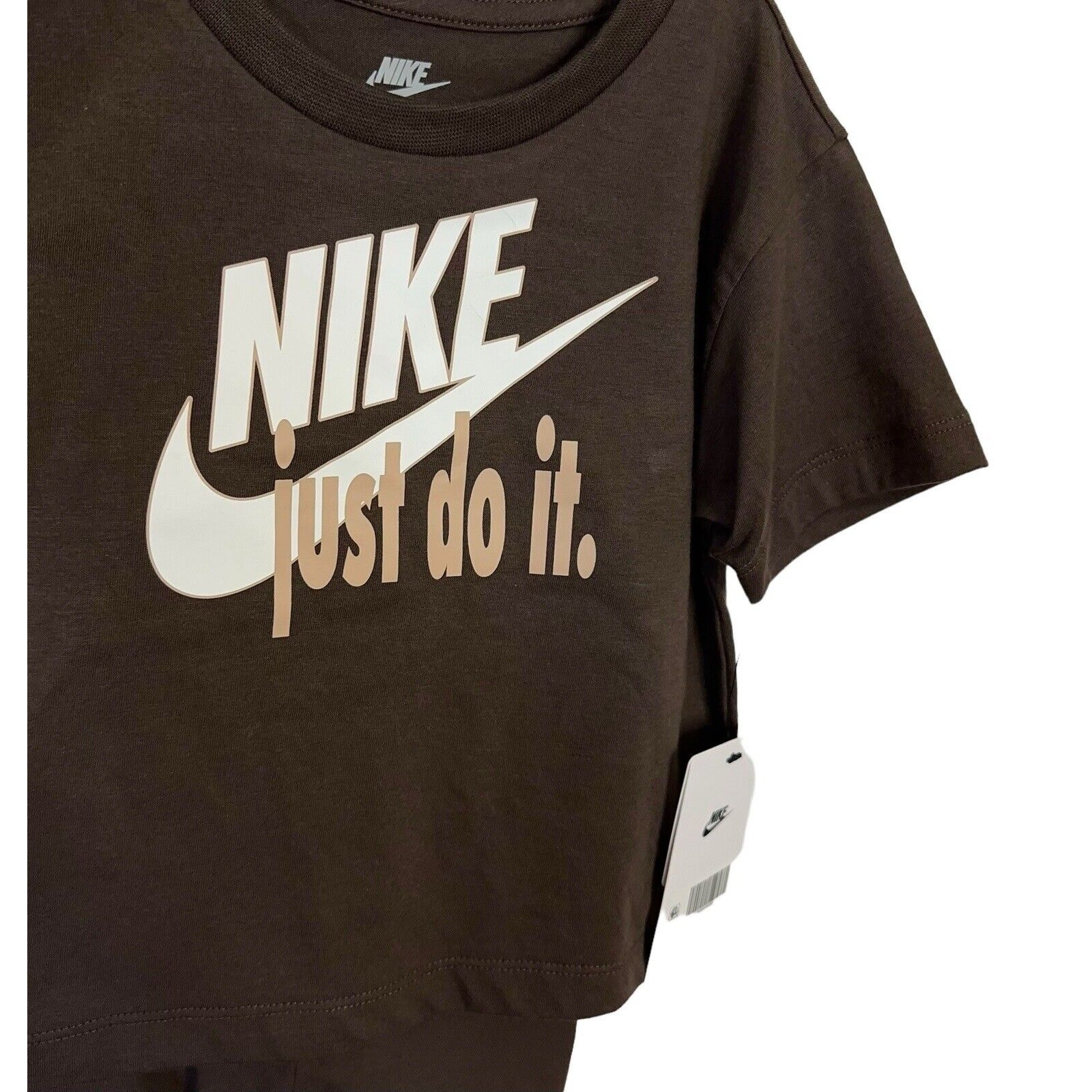 Nike Just Do It Toddler Girl Boxy T-Shirt & Legging Set Brown and Ivory Size 2T