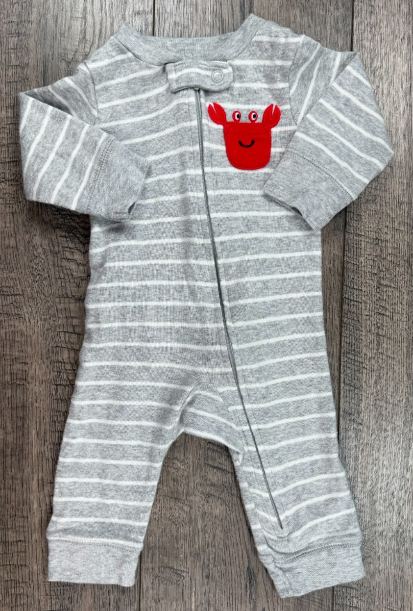 Baby Boy Clothes Carter’s 3 Month Gray Striped Crab Outfit
