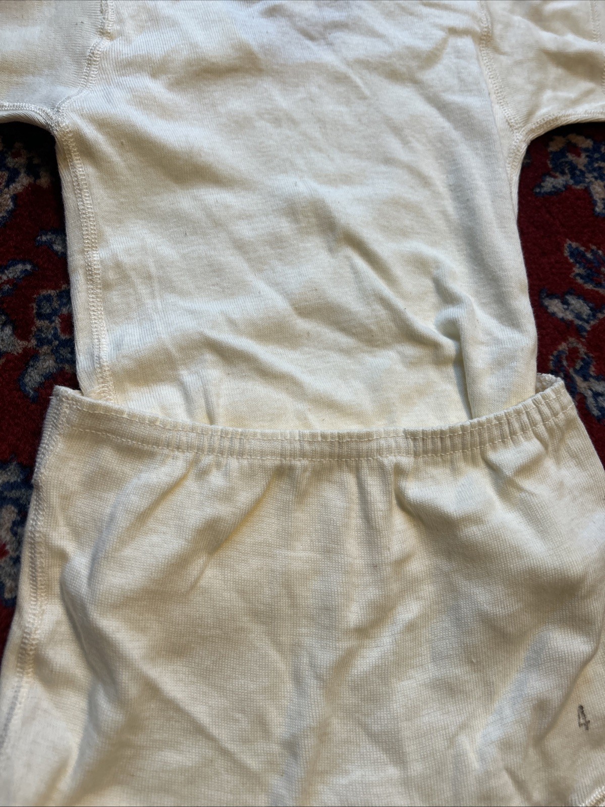 Vintage Baby Outfit Romper Beige Shirt And Bloomers Buttons New 12 Months