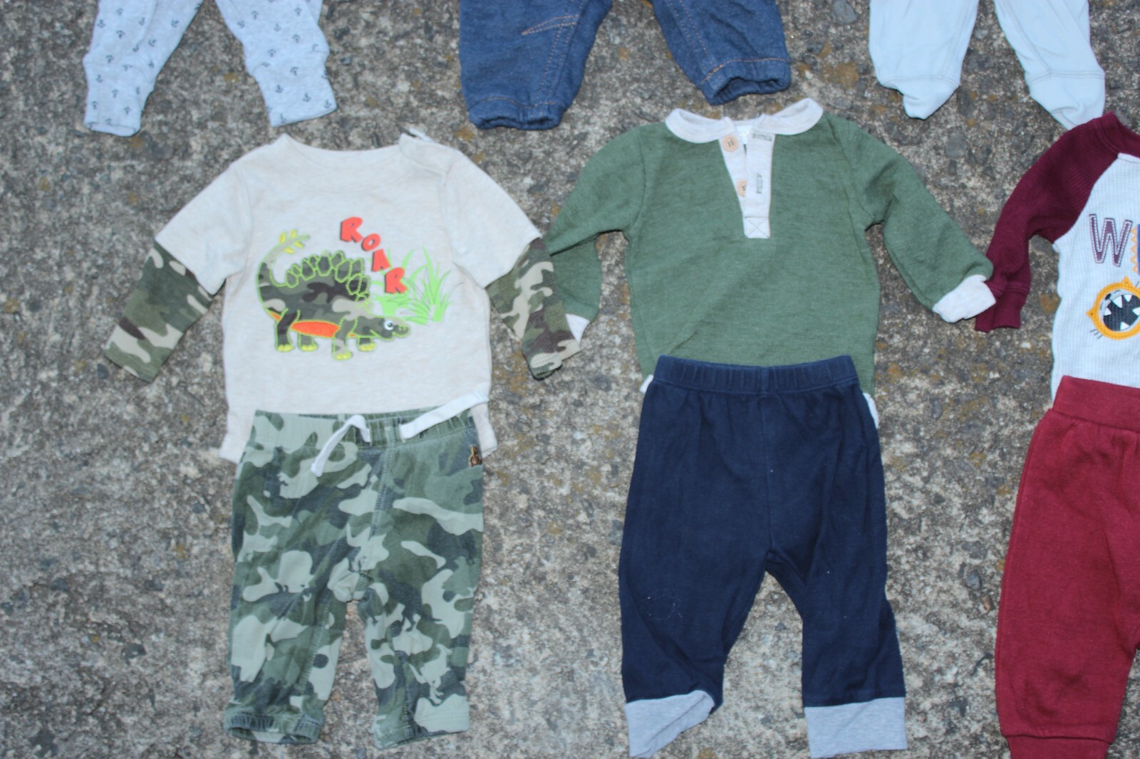 Baby Boy Clothes Lot of 14 Pieces Fall Winter Outfits 0-3 Month Pants Bodysuits