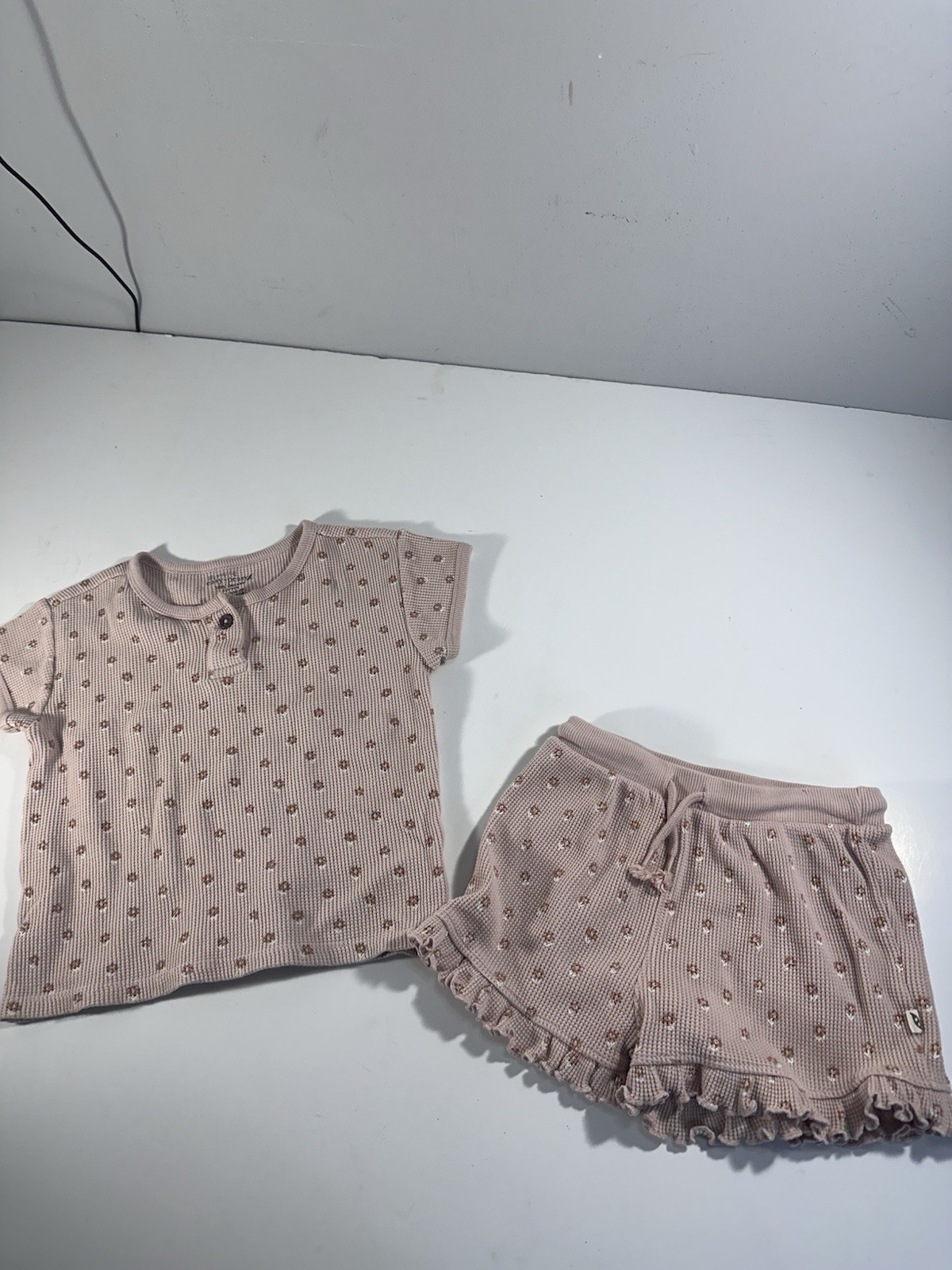 Tyler Easy Peasy Organic Cotton 2-Piece Set 4 T Pink Textured Top And Shorts