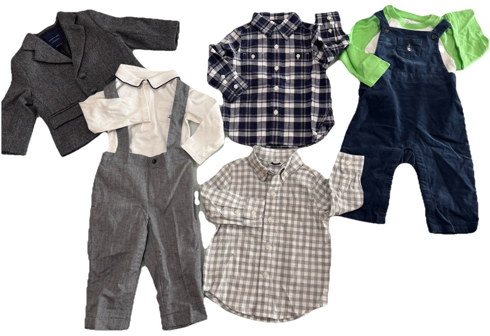 Janie & Jack Baby Boy 7 PCS Outfit Lot 6–12 Months Sweater Jacket Pants Shirts