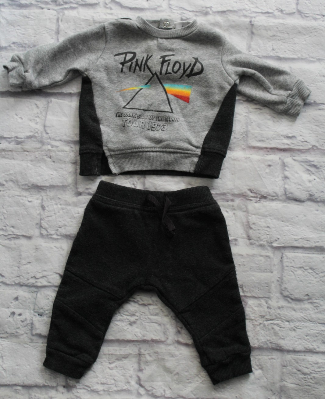 Pink Floyd Top Pants Baby outfit 0-3months Grey Sweater Warm Soft Rock Bands