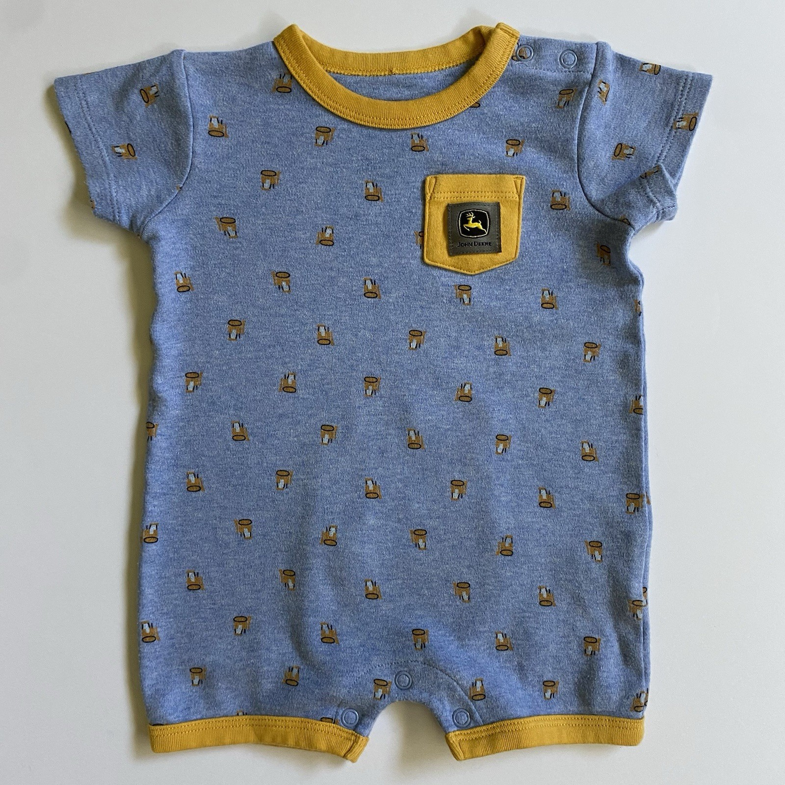 John Deere Baby Outfit Size 3 6 Months Tractor Patch One Piece Cotton Romper